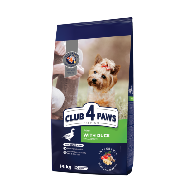 Hrana uscata caini de talie mica cu rata 14kg Club4Paws
