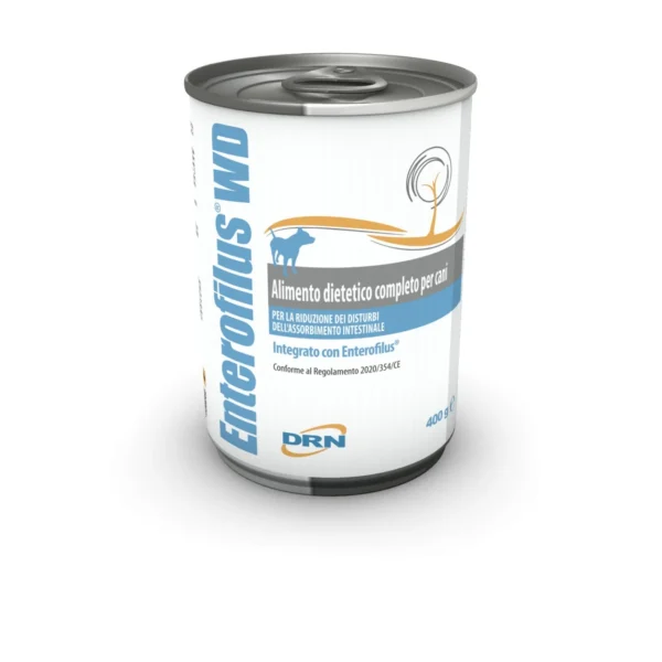 Conserva Enterofilus DRN WD Dog Pui si Curcan 400 g dietetica pentru caini – hrana umeda dietetica pentru suport digestiv la caini