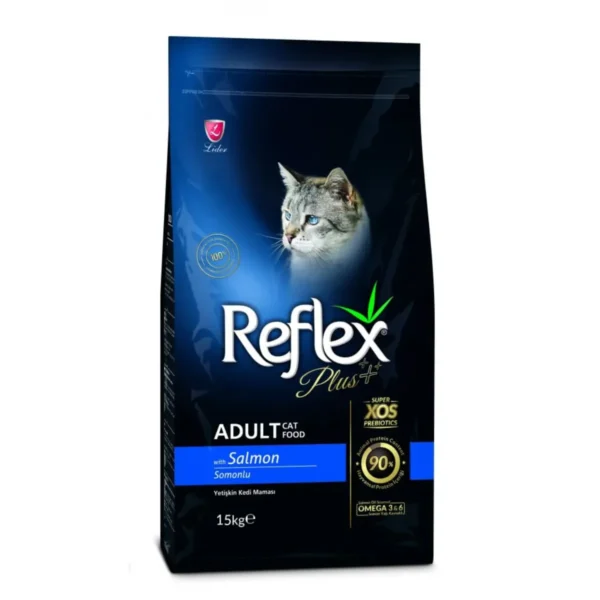 Reflex Plus Adult Somon 15kg – Hrană uscată premium pentru pisici adulte